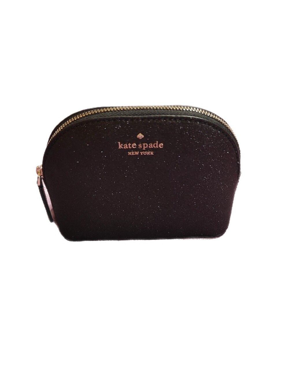 Kate Spade Black Glitter Joeley Cosmetic Case